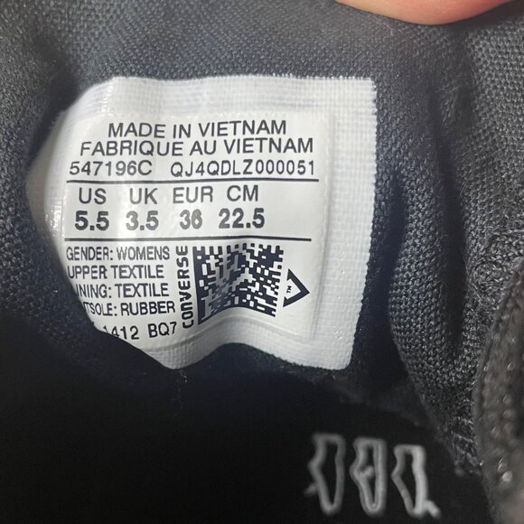 Converse All Star Lux Hidden Wedge Studded Star Sneakers Sz 5.5 RARE Punk Goth - Picture 7 of 8